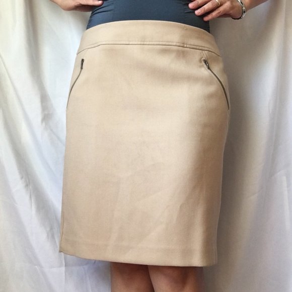 khaki business skirt